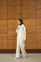 Women's Robe Piped Sets White
