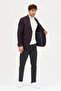 Nonni Men's Burgundy Slim Fit Slim Fit Mono Collar Casual Blazer Jacket - 7