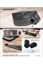 مجموعة لوحة مفاتيح وماوس اللاسلكية المريحة (Ergonomic) - تصميم منفصل مع بلوتوث 2.4G وشحن تايب - 2