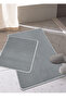 Fine up Gray 2-Piece Bath Mat, 4 Seasons Washable Non-Slip Base