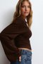 9211 Brown Beige Sitting Natural Viscose Fabric Long Sleeve Stretchable Viscose Blouse - 2