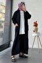 Baklava Pattern Long Knitwear Women's Cardigan – Navy Blue - 6