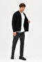 Mirlos Men's Black Honeycomb Knitted Slim Fit Mock Neck Long Zippered Sweatshirt - 5
