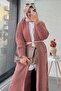 Baklava Pattern Long Knitwear Women's Cardigan – Dusty Rose