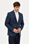 Nonni Men's Light Navy Blue Slim Fit Slim Fit Mono Collar Casual Blazer Jacket - 5