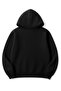 سويت شيرت أسود قصة فضفاضة أساسي للجنسين من Aloha Chi مطبوع بغطاء رأس - 2