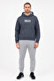 Men's Academia Regular Fit Hooded Pocket Three Thread Without Shardon B Printed Cotton Sweatshirt Smoke