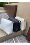 Women's Set of Leather-Look Black Cream White Luxury 3 Makeup Bags and Cosmetic Organizer Set - 7