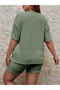 Women's Plus Size Short Sleeve Shorts Crew Neck Loungewear Pajama Set - 5