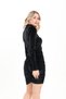Women's Clothing Shoulder Shoulder Pad Sleeves and Skirt Ruched Detail Velvet Dress - 8