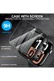 Case for iWatch Series 10 42mm - Hard PC Bumper with 9H Tempered Glass Screen Protector (Black) - 5