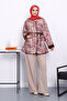 Dusty Rose Ethnic Patterned Snap Fastener Jacket - 2