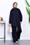 Navy Blue Zippered Tunic and Pants Scuba Suit - 2