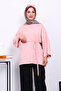 Pudra Yanları Slit Waist Drawstring Tunic