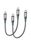 كيبل USB نوع سي قصير بطول 15 سم من تي تيرسيلي، عبوة من قطعتين بقدرة 60 واط | كابل شحن سريع مغطى بالن