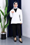 Ecru Shoulder Pad Button Jacket - 2