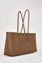 Women's Long Tote Bag Milk Coffee - 7