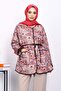 Dusty Rose Ethnic Patterned Snap Fastener Jacket