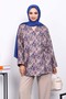 Indigo Ethnic Patterned Side Tie Kimono Jacket