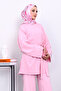 Pink Crew Neck Side Slit Set - 3
