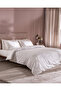 Aulne King Size %100 Cotton Embroidered Li Bed Sheet Li Duvet Cover Set - White