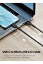 كابل USB C إلى مايكرو USB قصير، كابل USB 2.0 C إلى مايكرو USB يدعم مزامنة البيانات والشحن، متوافق مع أجهزة ماك بوك برو/PS4/إكس بوكس وأجهزة أندرويد OTC، بطول 1 قدم/30 سم - 5