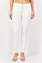 Women Cigarette Fit Solid Dress Pants, White