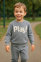 Boy's Winter Tracksuit Set Sweatshirt Bottom Cotton Three Thread Sh Fleece-Lined 2-3-4-5 Years Old Green - 4