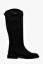 Women's Valen Black Suede Boots - 5