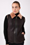 Women's Black Fur Leather Vest - Genuine Lambskin Women's Vest - 2