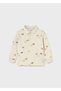 02102-75 Cream Polo-Long Sleeve Printed