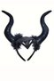 Retro Punk Halloween Horn Headpiece – Kütahya-Inspired Anime Pop Art Design, Plush Feather Detail - 2