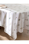 Ceran Polycotton Tablecloth - White/Khaki - 160X160 cm - 3