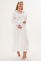 Maternity Long Sleeve Nightgown with Guipure Detail 65% Cotton 35% Viscose - 2