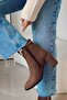 Timeless Blunt Toe Heeled Zippered Women's Boots Bootie Brown Suede - 6