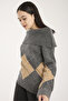 Baklava Pattern Madonna Collar Women's Knitwear Sweater - 5