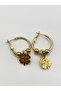 Steel Hoop Clover Earrings - 4
