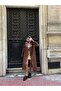Women's Long Leather Trench Coat - 5