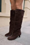 Roksana Women's Brown Genuine Leather Suede Boots - 5