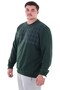 Men's Large Size Suitable for 122 Kg-158 kg Wide Fit Crew Neck Cotton Thessaloniki Sweatshirt Khaki - 2
