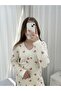 Women's Patterned Berlin Ribbed Knit Pajama Set with Underwear - 8