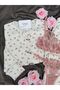 Women's Patterned Berlin Ribbed Knit Pajama Set with Underwear - 3
