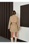 Women's Suede Look Trench Coat Belted Mid-Length New Season Outerwear - 4