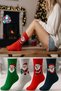 4-Piece Unisex Cotton Christmas College Socks Set, 4 Pairs