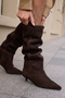 Marceli̇ Women's Brown Real Suede Unlined Boots - 8