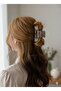 Large Women's Hair Clip with Light Marble Pattern 8.5 cm Barrette Clip Model Elegant Non-Tarnishing Hair Accessory - 5