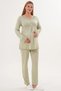 Women's Long Sleeve Guipure Detailed Dressing Gown Nightgown Pajamas 4-Piece Maternity Set 65% Cotton 35% Viscose - 3