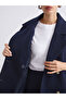 Lcw Vision Navy Blue Double-Breasted Collar Women's Cashmere Poncho - 4
