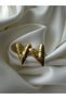 316L Steel Gold Color Embroidered Heart Figured Earrings - 3