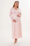 Women's Long Sleeve Guipure Detailed Dressing Gown Nightgown Pajamas 4-Piece Maternity Set 65% Cotton 35% Viscose - 4